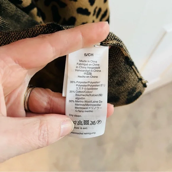 J.Crew Sophie Open-Front Leopard Sweater Blazer Relaxed Fit Wool Blend Small - Picture 6 of 6